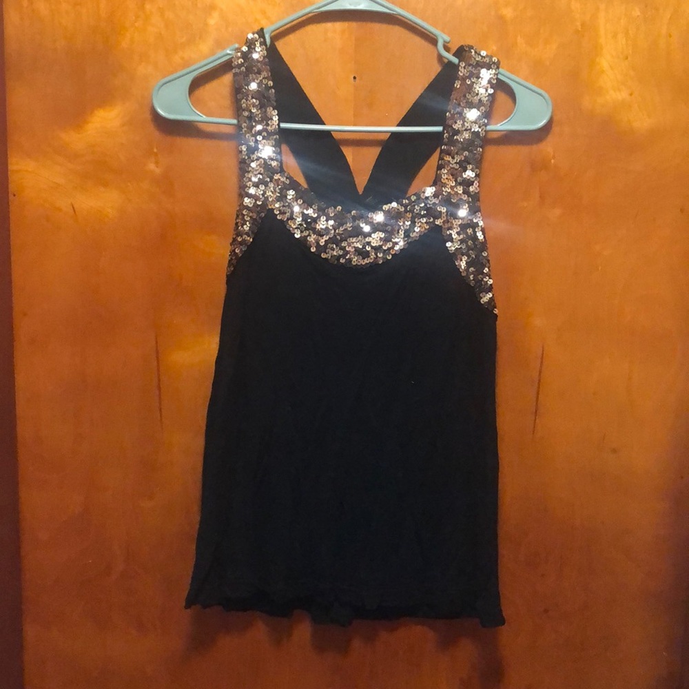 Sequin Black Tank